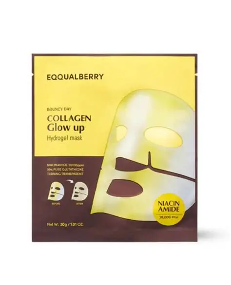 EQQUALBERRY Collagen Glow up Hydrogel Mask (4 pcs)
