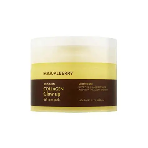 EQQUALBERRY Collagen Glow Up Gel Toner Pads (140ml)