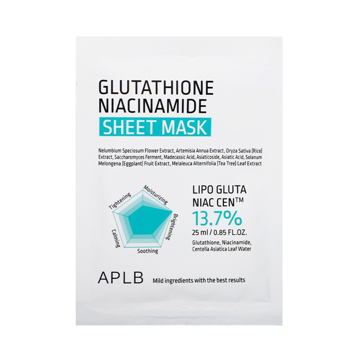 APLB Glutathione Niacinamide Sheet Mask (10 pcs)